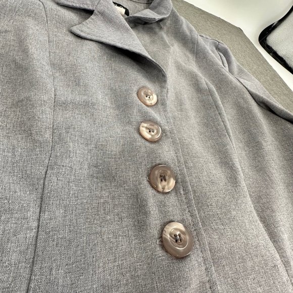 Vintage Spago Before Everything Else Blazer Lightweight Gray size 14 Buttons - Picture 10 of 15
